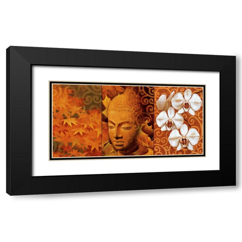 Buddha Panel II Black Modern Wood Framed Art Print with Double Matting by Mallett, Keith