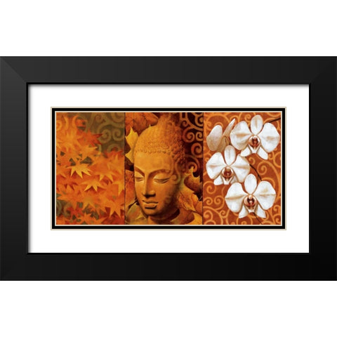 Buddha Panel II Black Modern Wood Framed Art Print with Double Matting by Mallett, Keith
