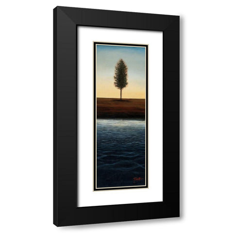 Across the Water I - Blue Landscape Black Modern Wood Framed Art Print with Double Matting by St.Germain, Patrick