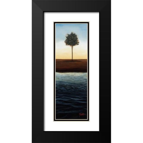Across the Water II - Blue Landscape Black Modern Wood Framed Art Print with Double Matting by St.Germain, Patrick