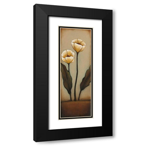 Jardin de Flores I Black Modern Wood Framed Art Print with Double Matting by Alves, Helena