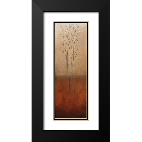 Branch Rouge Black Modern Wood Framed Art Print with Double Matting by Eve