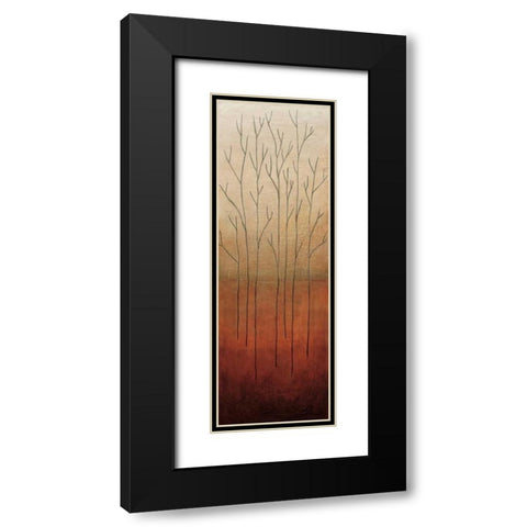Branch Rouge II Black Modern Wood Framed Art Print with Double Matting by Eve