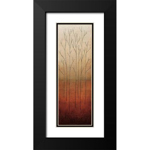 Branch Rouge II Black Modern Wood Framed Art Print with Double Matting by Eve
