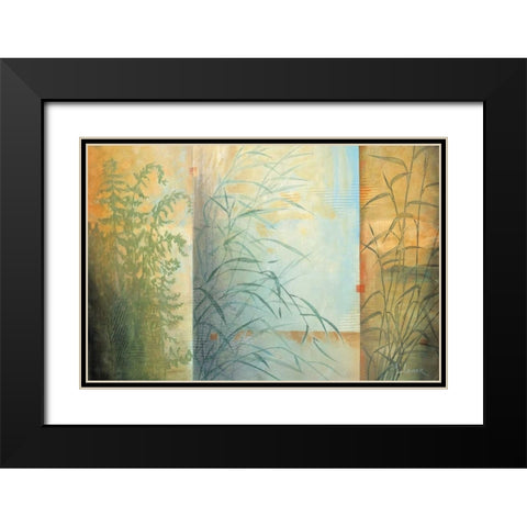 Ferns and Grasses Black Modern Wood Framed Art Print with Double Matting by Li-Leger, Don