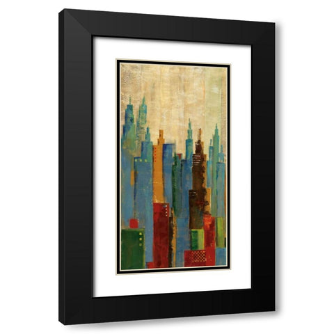 Towerscape II Black Modern Wood Framed Art Print with Double Matting by Cardenas, Jason