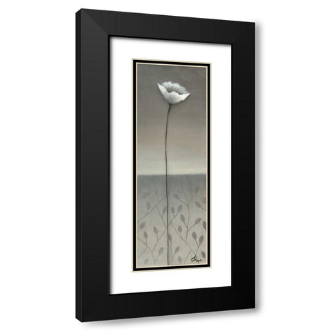 Fleur Blanc I Black Modern Wood Framed Art Print with Double Matting by Eve