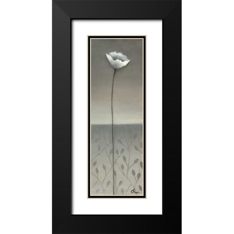 Fleur Blanc I Black Modern Wood Framed Art Print with Double Matting by Eve