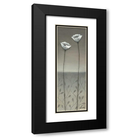 Fleur Blanc II Black Modern Wood Framed Art Print with Double Matting by Eve