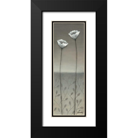 Fleur Blanc II Black Modern Wood Framed Art Print with Double Matting by Eve