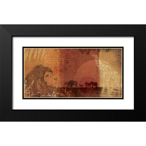 Safari Sunset II Black Modern Wood Framed Art Print with Double Matting by Venter, Tandi