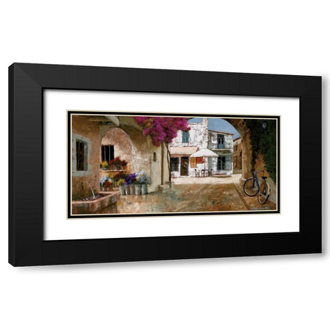 Picking Up Flowers Black Modern Wood Framed Art Print with Double Matting by Archambault, Gilles