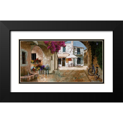 Picking Up Flowers Black Modern Wood Framed Art Print with Double Matting by Archambault, Gilles