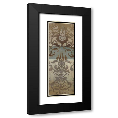 Brocade Inspirations II Black Modern Wood Framed Art Print with Double Matting by Eve
