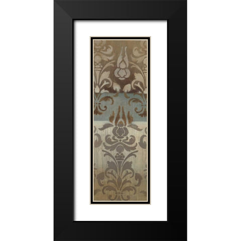 Brocade Inspirations II Black Modern Wood Framed Art Print with Double Matting by Eve