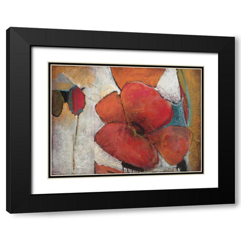 Full Blossom I Black Modern Wood Framed Art Print with Double Matting by Li-Leger, Don