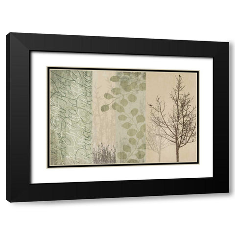 Go Green Black Modern Wood Framed Art Print with Double Matting by Venter, Tandi