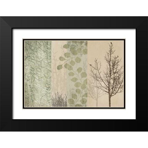 Go Green Black Modern Wood Framed Art Print with Double Matting by Venter, Tandi