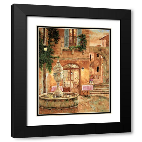 Evening at the Fountain Black Modern Wood Framed Art Print with Double Matting by Archambault, Gilles
