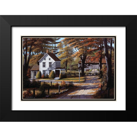 Rustling Leaves Black Modern Wood Framed Art Print with Double Matting by Saunders, Bill