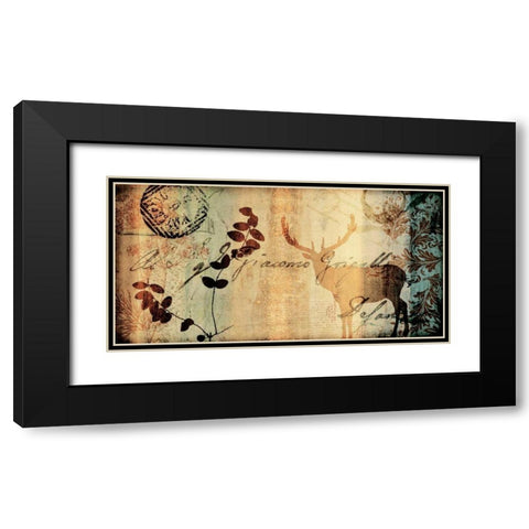 Letter II Black Modern Wood Framed Art Print with Double Matting by Leal, Fernando