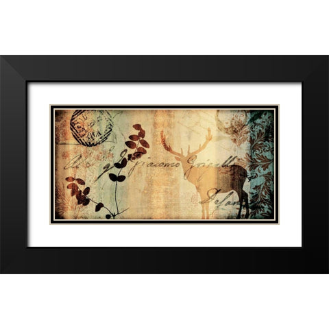 Letter II Black Modern Wood Framed Art Print with Double Matting by Leal, Fernando