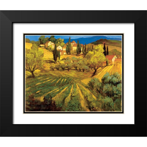 Mount Ventoux Black Modern Wood Framed Art Print with Double Matting by Craig, Philip