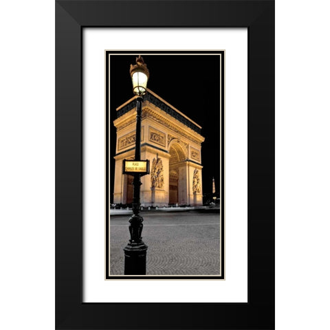 Paris Nights I Black Modern Wood Framed Art Print with Double Matting by Maihara, Jeff