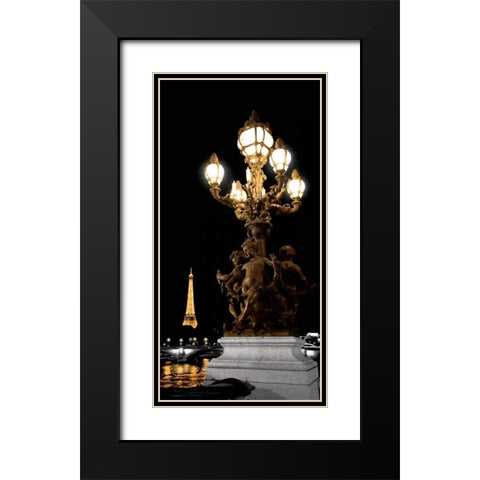 Paris Nights II Black Modern Wood Framed Art Print with Double Matting by Maihara, Jeff