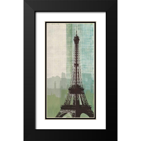 Eiffel Tower II Black Modern Wood Framed Art Print with Double Matting by Venter, Tandi