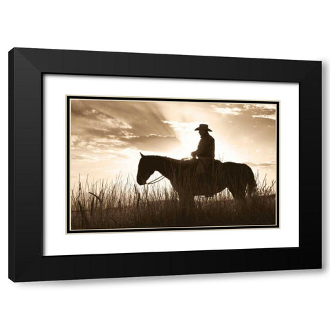 Days End Black Modern Wood Framed Art Print with Double Matting by Caro, Wendy