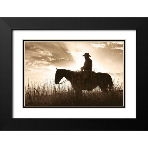 Days End Black Modern Wood Framed Art Print with Double Matting by Caro, Wendy