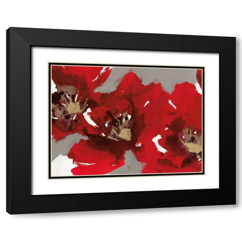 Red Poppy Forest I Black Modern Wood Framed Art Print with Double Matting by Barnes, Natasha