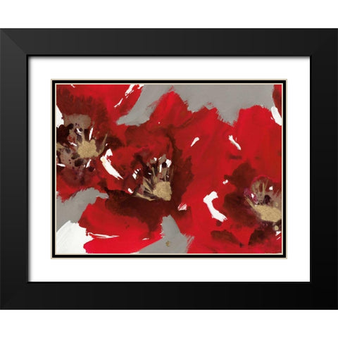 Red Poppy Forest I Black Modern Wood Framed Art Print with Double Matting by Barnes, Natasha
