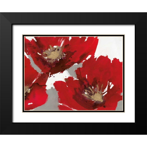 Red Poppy Forrest II  Black Modern Wood Framed Art Print with Double Matting by Barnes, Natasha