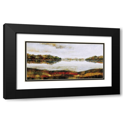 Haliburton Lake Black Modern Wood Framed Art Print with Double Matting by Burdy, Zenon