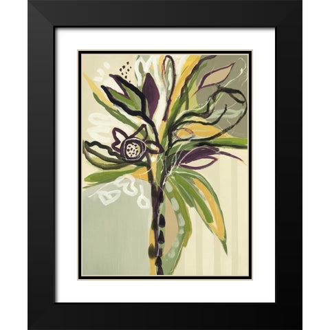 Serene Floral I Black Modern Wood Framed Art Print with Double Matting by Maritz, Angela