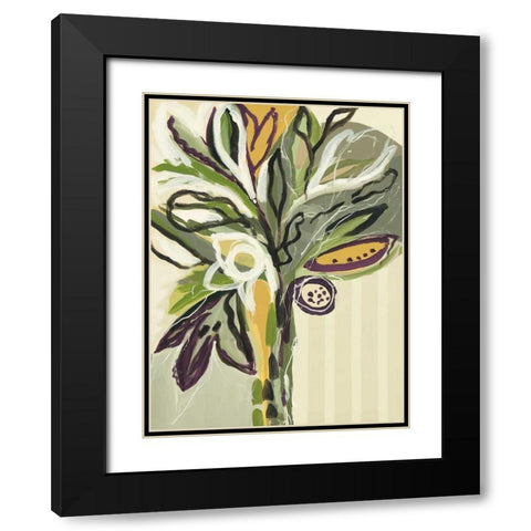 Serene Floral II Black Modern Wood Framed Art Print with Double Matting by Maritz, Angela