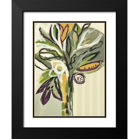 Serene Floral II Black Modern Wood Framed Art Print with Double Matting by Maritz, Angela