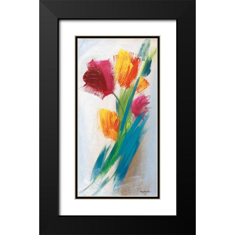 Bright Tulip Bunch I Black Modern Wood Framed Art Print with Double Matting by Parker, Karen Lorena