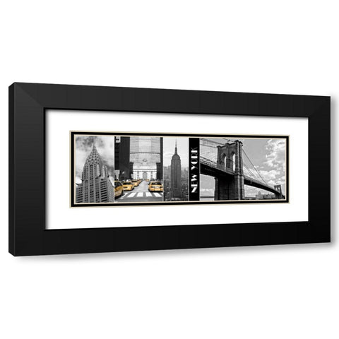A Glimpse of NY Black Modern Wood Framed Art Print with Double Matting by Maihara, Jeff
