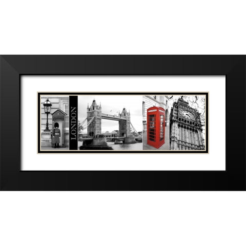 A Glimpse of London Black Modern Wood Framed Art Print with Double Matting by Maihara, Jeff