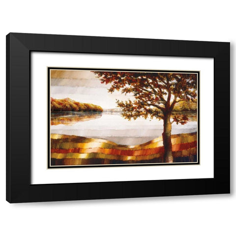 Lake Mamry Black Modern Wood Framed Art Print with Double Matting by Burdy, Zenon