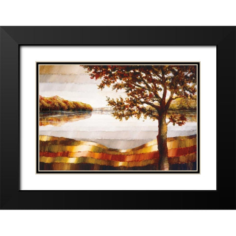 Lake Mamry Black Modern Wood Framed Art Print with Double Matting by Burdy, Zenon