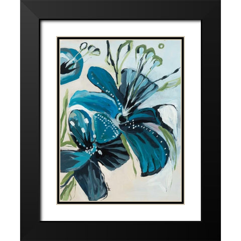 Flowers of Azure I Black Modern Wood Framed Art Print with Double Matting by Maritz, Angela