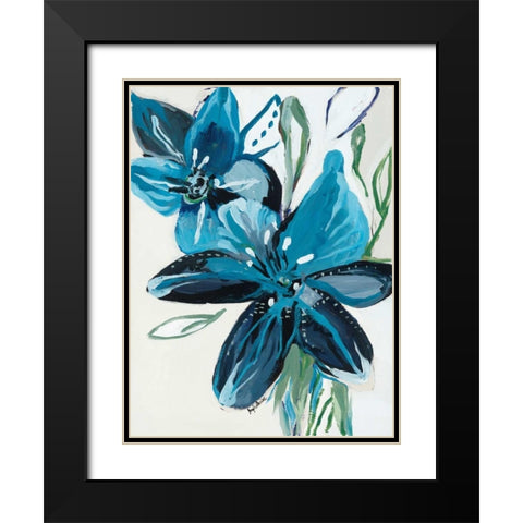 Flowers of Azure II Black Modern Wood Framed Art Print with Double Matting by Maritz, Angela