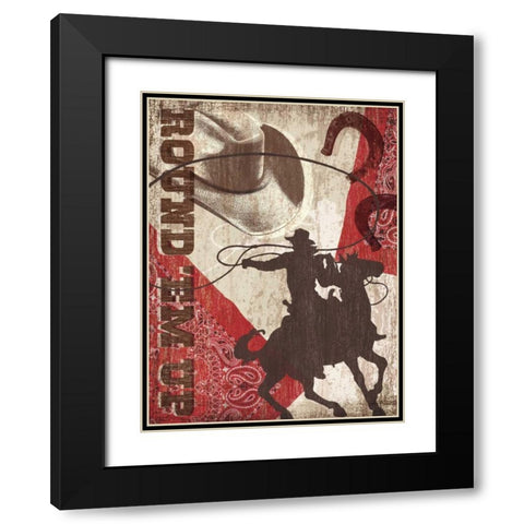 Round Em Up Black Modern Wood Framed Art Print with Double Matting by Venter, Tandi