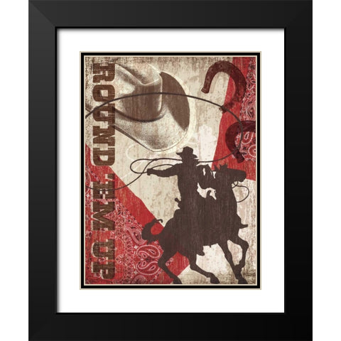 Round Em Up Black Modern Wood Framed Art Print with Double Matting by Venter, Tandi