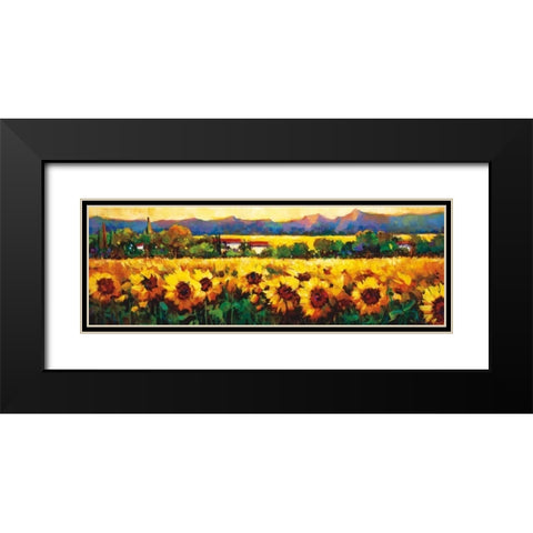 Sweeping Fields of Sunflowers Black Modern Wood Framed Art Print with Double Matting by OToole, Nancy