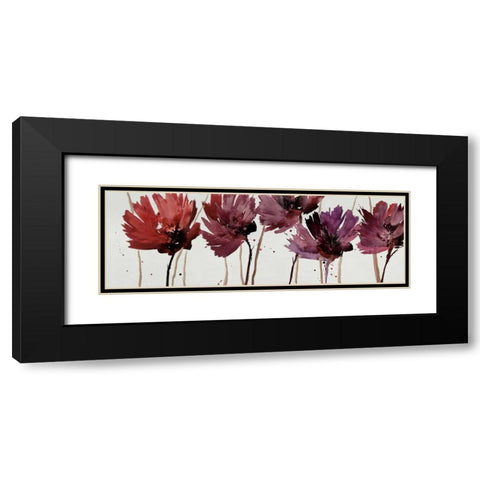 Blushing Blooms Black Modern Wood Framed Art Print with Double Matting by Barnes, Natasha